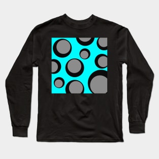 blue grey and black pop art pattern Long Sleeve T-Shirt